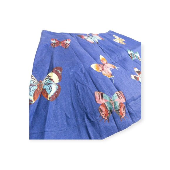Anthropologie Linen Butterfly Print Skirt SZ 12 Boho Coquette Charm - Picture 10 of 10